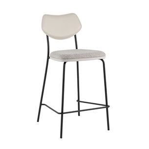 Стул полубарный Casey серый с серой экокожей