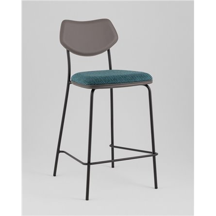 Стул полубарный|Stool Group|Casey темно-бирюзовый с серой экокожей