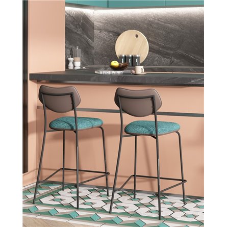 Стул полубарный|Stool Group|Casey темно-бирюзовый с серой экокожей