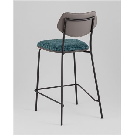 Стул полубарный|Stool Group|Casey темно-бирюзовый с серой экокожей