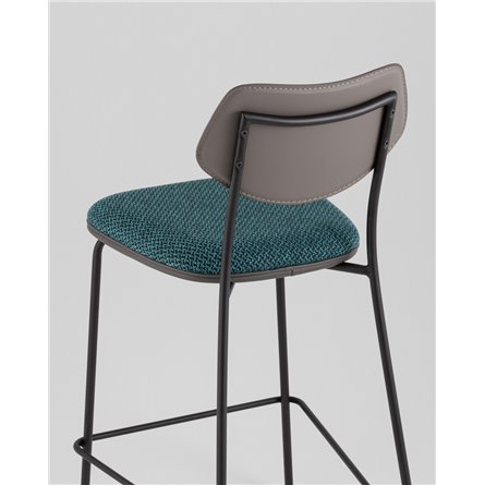 Стул полубарный|Stool Group|Casey темно-бирюзовый с серой экокожей