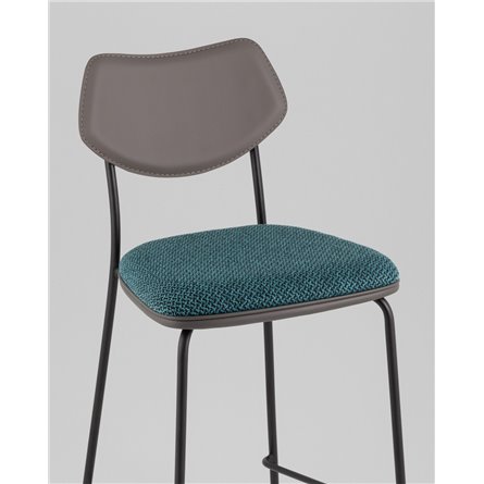 Стул полубарный|Stool Group|Casey темно-бирюзовый с серой экокожей