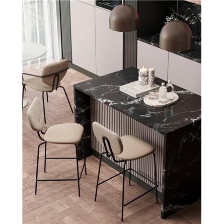 Стул полубарный|Stool Group|Masey бежевый с бежевой экокожей