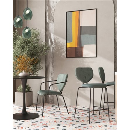 Стул полубарный|Stool Group|Masey зеленый со светло-зеленой экокожей