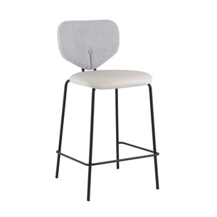 Стул полубарный Masey серый с серой экокожей