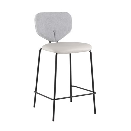 Стул полубарный Masey серый с серой экокожей