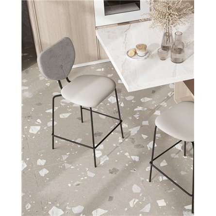 Стул полубарный|Stool Group|Masey серый с серой экокожей