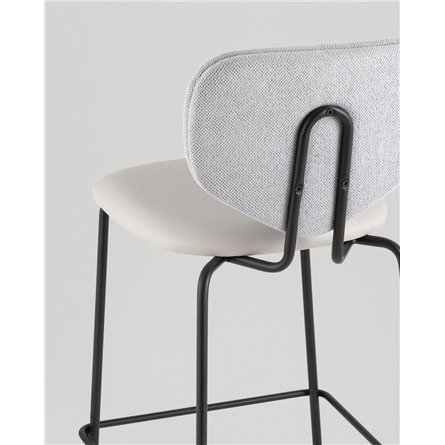 Стул полубарный|Stool Group|Masey серый с серой экокожей