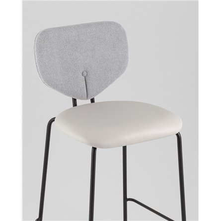 Стул полубарный|Stool Group|Masey серый с серой экокожей