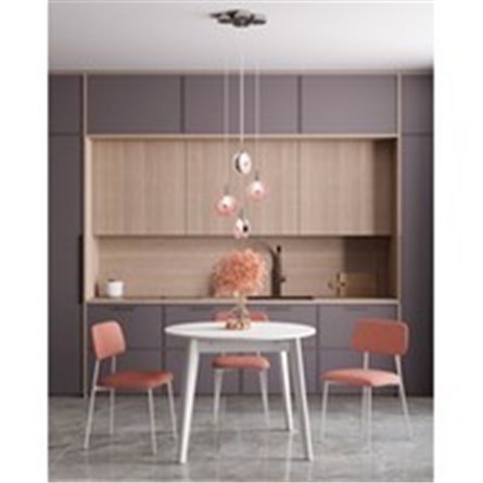 Стул|Stool Group|Chao рогожка розовый ножки металл белые