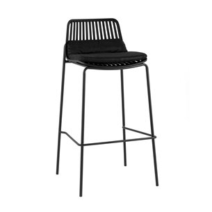 Стул барный Louran с подушкой чёрный