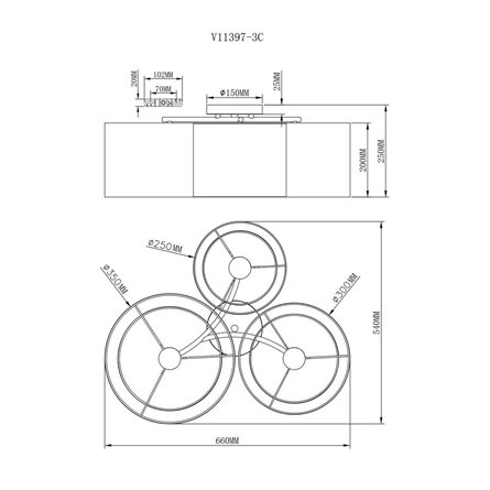 Светильник|Moderli|Moderli V11397-3C Massa