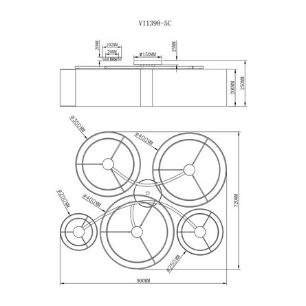 Светильник|Moderli|Moderli V11398-5C Massa