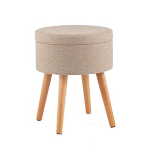 Пуф с ящиком Store Woody рогожка бежевая