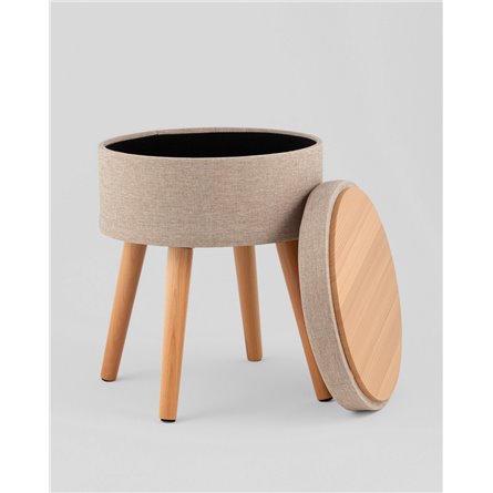 Пуф|Stool Group|Store Woody рогожка бежевая с ящиком