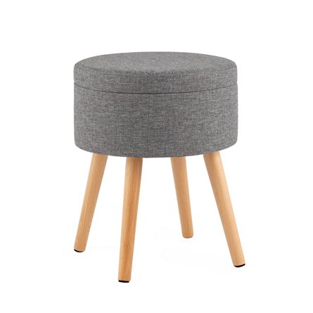 Пуф с ящиком Store Woody рогожка серая