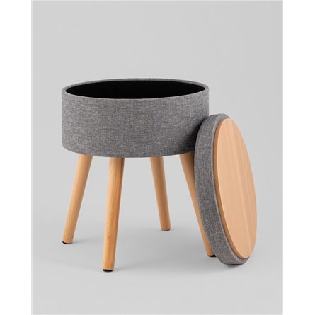 Пуф|Stool Group|Store Woody рогожка серая с ящиком