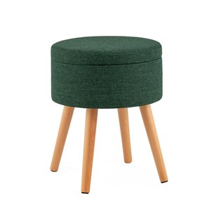 Пуф с ящиком Store Woody рогожка темно-зелёная