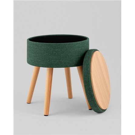 Пуф|Stool Group|Store Woody рогожка темно-зелёная с ящиком