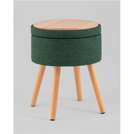 Пуф|Stool Group|Store Woody рогожка темно-зелёная с ящиком