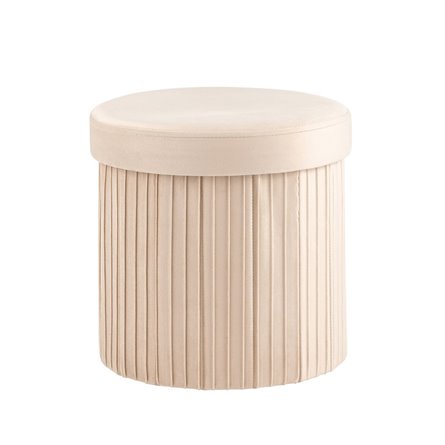Пуф складной с ящиком Store Round бежевый