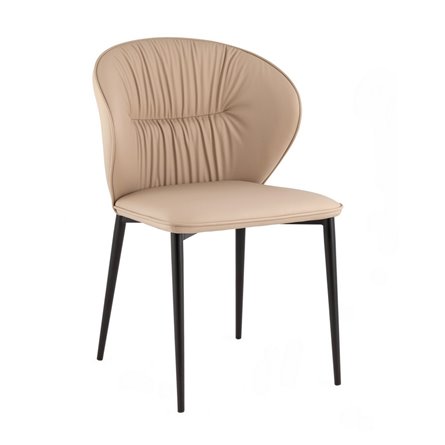 Стул обеденный Deia кремовая экокожа черные ножки