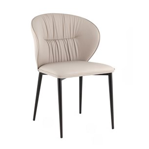 Стул обеденный Deia светло-серая экокожа черные ножки