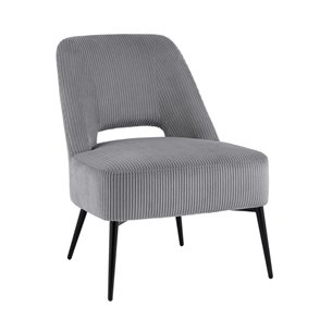 Кресло лаунж Бостон велюр рельефный светло-серый