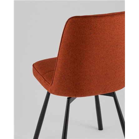 Комплект из двух стульев|Stool Group|Boun вращающийся мягкий терракотовый обивка рогожка