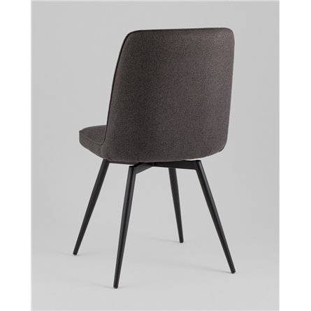 Комплект из двух стульев|Stool Group|Flatt вращающийся мягкий темно-серый обивка рогожка