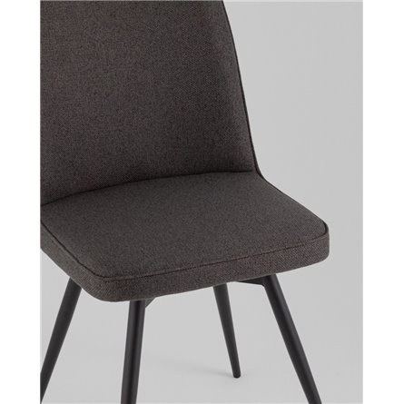 Комплект из двух стульев|Stool Group|Flatt вращающийся мягкий темно-серый обивка рогожка