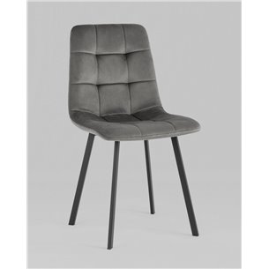 Комплект из четырех стульев|Stool Group|Chilly велюр антрацитовый ножки металл черные