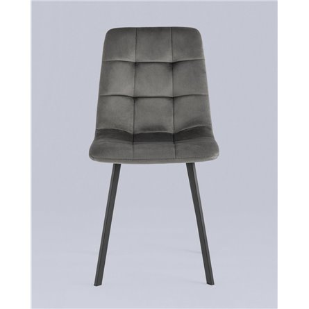 Комплект из четырех стульев|Stool Group|Chilly велюр антрацитовый ножки металл черные