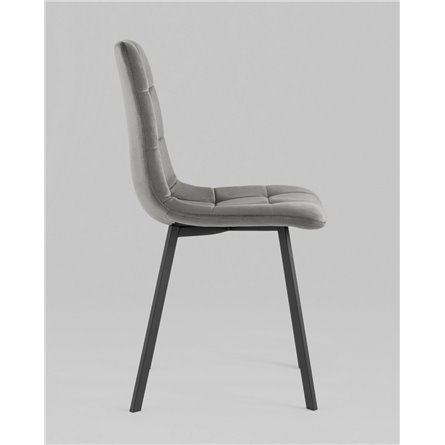 Комплект из четырех стульев|Stool Group|Chilly велюр антрацитовый ножки металл черные