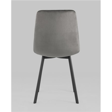 Комплект из четырех стульев|Stool Group|Chilly велюр антрацитовый ножки металл черные