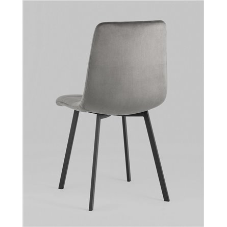 Комплект из четырех стульев|Stool Group|Chilly велюр антрацитовый ножки металл черные