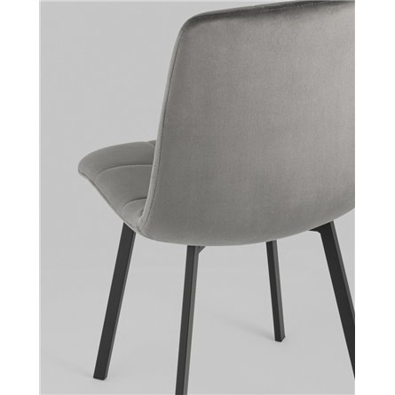 Комплект из четырех стульев|Stool Group|Chilly велюр антрацитовый ножки металл черные