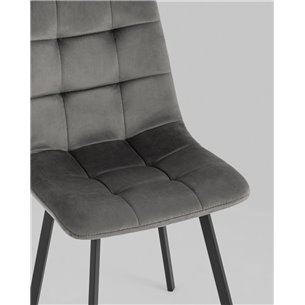 Комплект из четырех стульев|Stool Group|Chilly велюр антрацитовый ножки металл черные
