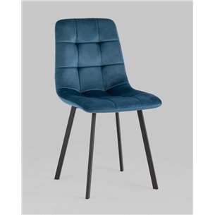 Комплект из четырех стульев|Stool Group|Chilly велюр сине-зеленый ножки металл черные