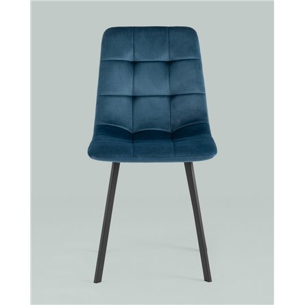 Комплект из четырех стульев|Stool Group|Chilly велюр сине-зеленый ножки металл черные