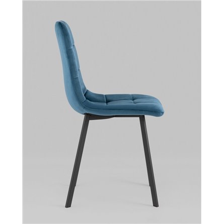 Комплект из четырех стульев|Stool Group|Chilly велюр сине-зеленый ножки металл черные