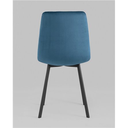 Комплект из четырех стульев|Stool Group|Chilly велюр сине-зеленый ножки металл черные