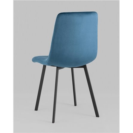 Комплект из четырех стульев|Stool Group|Chilly велюр сине-зеленый ножки металл черные