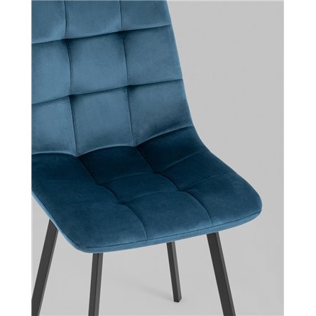 Комплект из четырех стульев|Stool Group|Chilly велюр сине-зеленый ножки металл черные