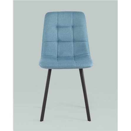 Комплект из четырех стульев|Stool Group|Chilly рогожка голубой ножки металл черные