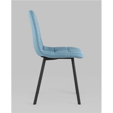 Комплект из четырех стульев|Stool Group|Chilly рогожка голубой ножки металл черные