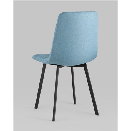 Комплект из четырех стульев|Stool Group|Chilly рогожка голубой ножки металл черные