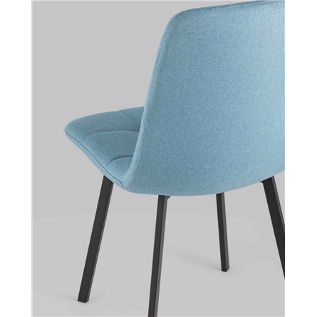 Комплект из четырех стульев|Stool Group|Chilly рогожка голубой ножки металл черные