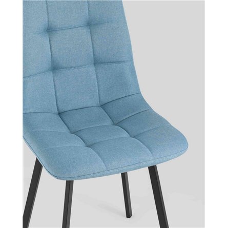 Комплект из четырех стульев|Stool Group|Chilly рогожка голубой ножки металл черные