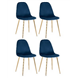 Стул Валенсия SN велюр темно-синий золотые ножки 4 шт.
